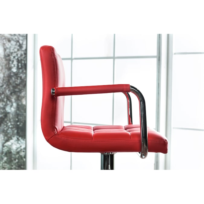 Witmer Contemporary Height Adjustable Bar Stool in Red