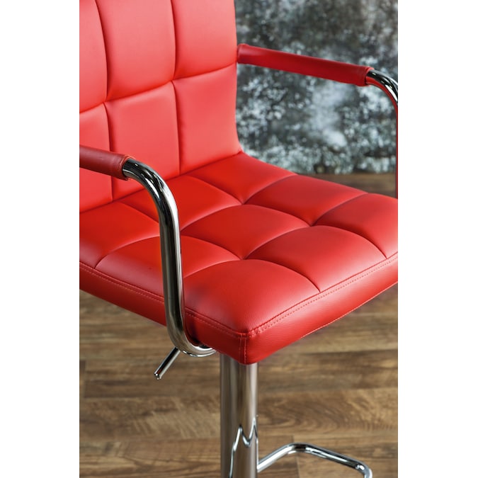 Witmer Contemporary Height Adjustable Bar Stool in Red