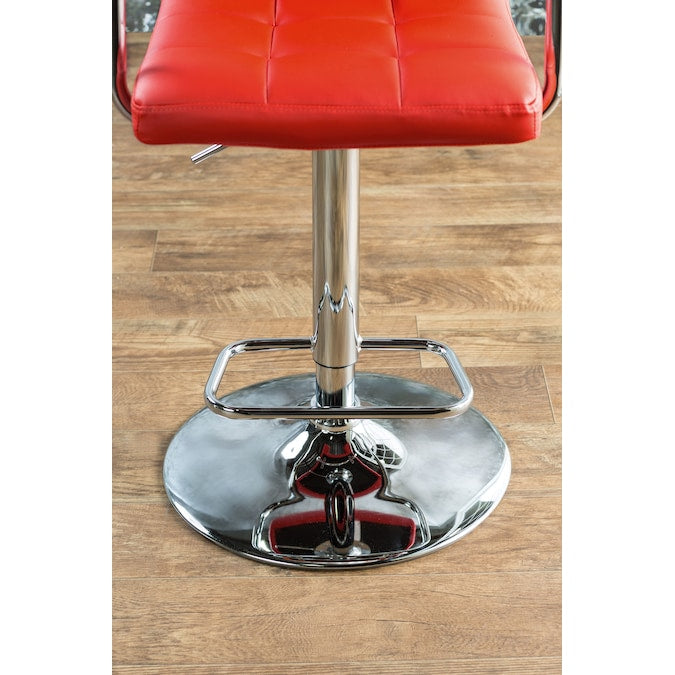 Witmer Contemporary Height Adjustable Bar Stool in Red