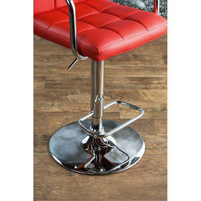 Witmer Contemporary Height Adjustable Bar Stool in Red