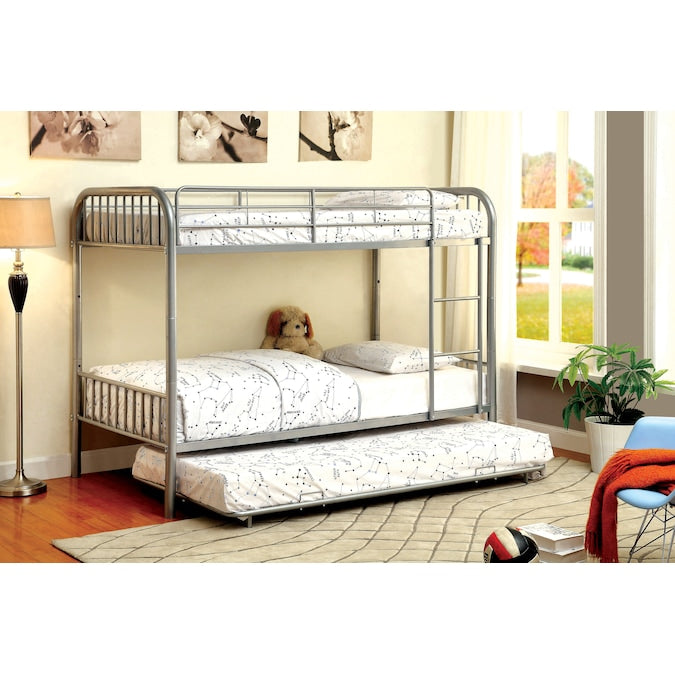 Lompok Contemporary Metal Bunk Bed in Silver