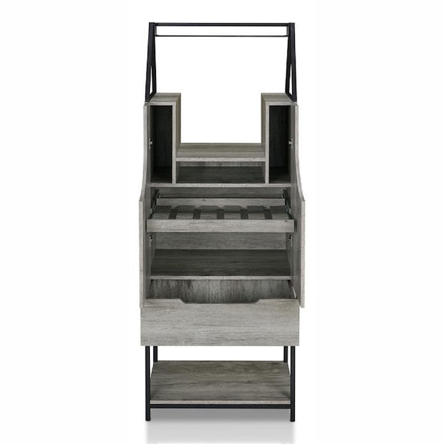 Robble Multi-Storage Wine Cabinet in Vintage Gray Oak
