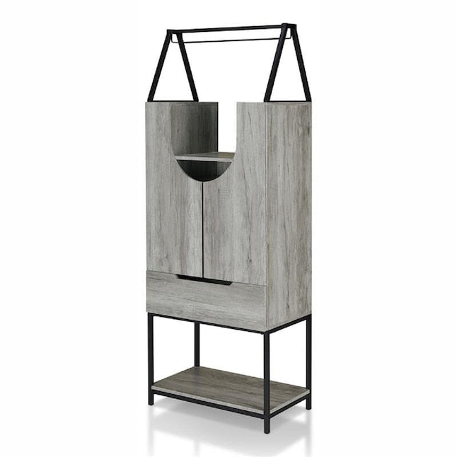 Robble Multi-Storage Wine Cabinet in Vintage Gray Oak
