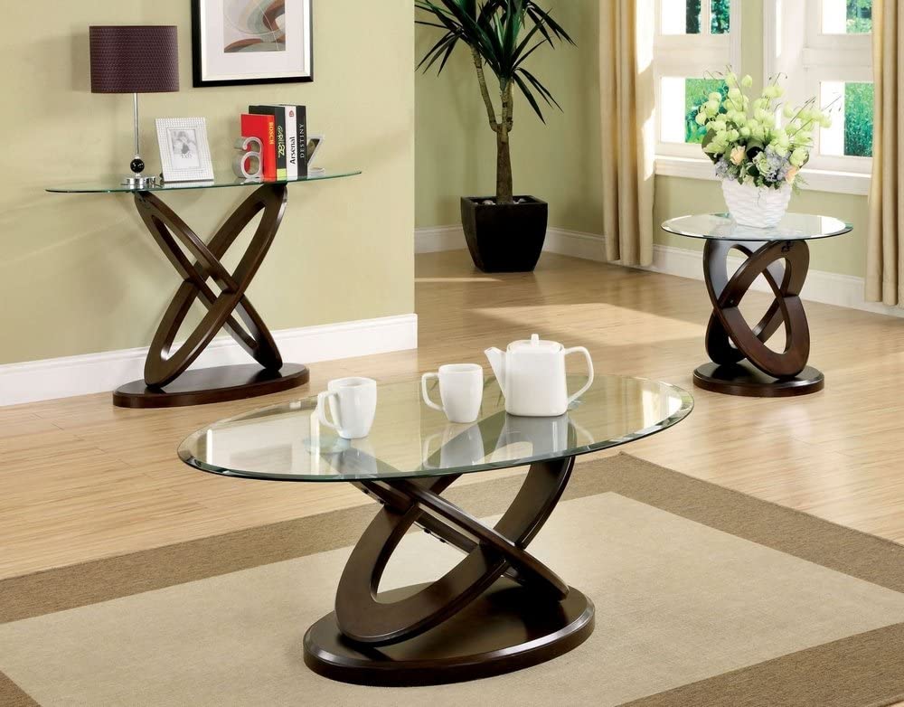 Gormon Contemporary Glass Top Console Table