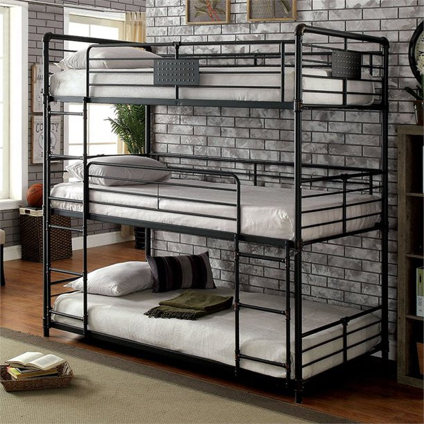 Dillon Industrial Metal Bunk Bed in Twin Triple