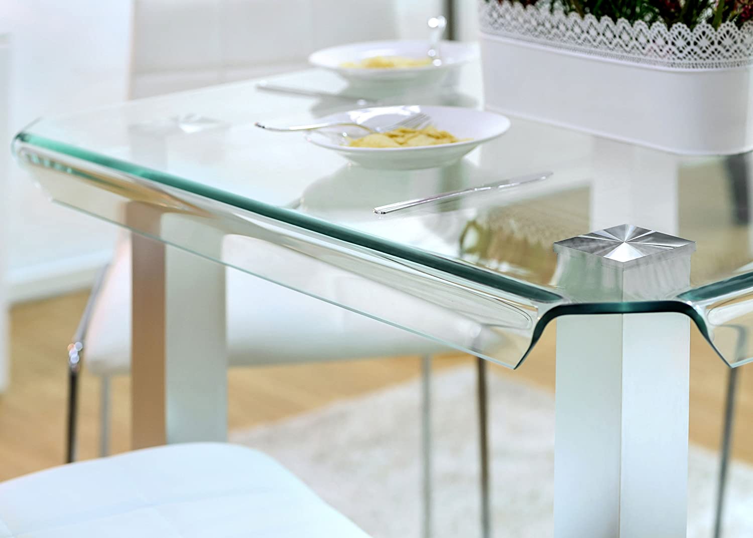 Goren Contemporary Glass Top Counter Height Table