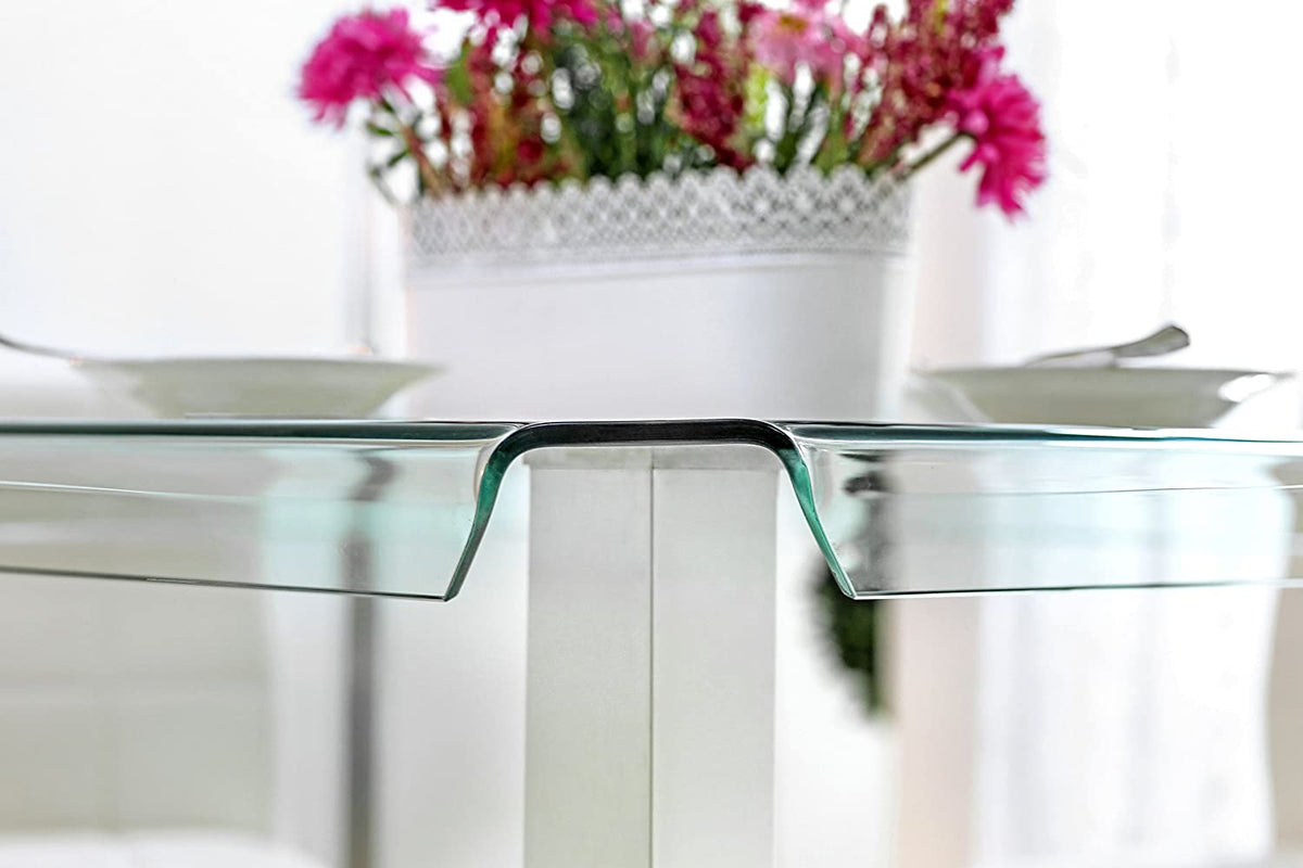 Goren Contemporary Glass Top Counter Height Table