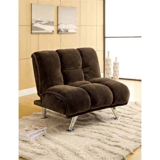 Marbell Contemporary Upholstered Futon in Dark Brown