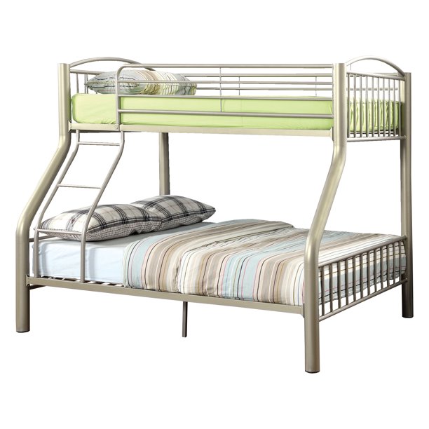 Pimmel Contemporary Metal Bunk Bed in Twin over Full