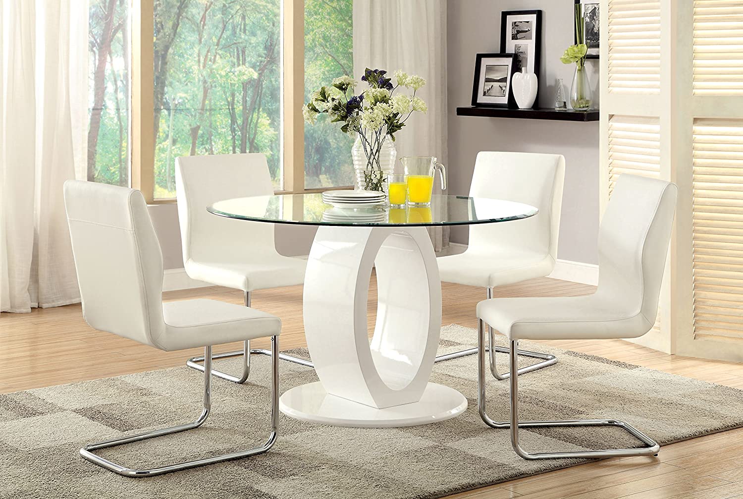 Xavia Contemporary Round Dining Table in White