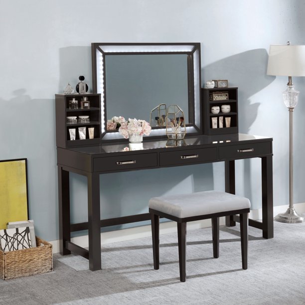 Wreston 3-Piece Vanity Set in Obsidian Gray