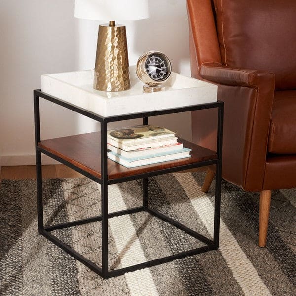 Kya 2 Tier Accent Side Table Elevate Any Room With Natural Beauty | Black