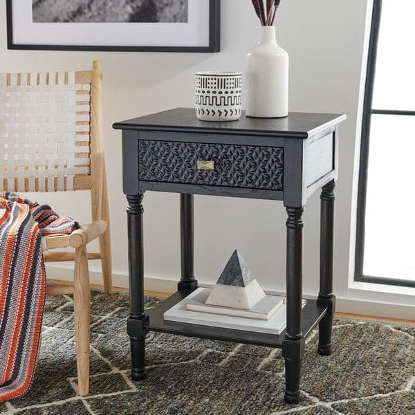 The Timeless Style with Modern Halton 1DRW Accent Table | Black