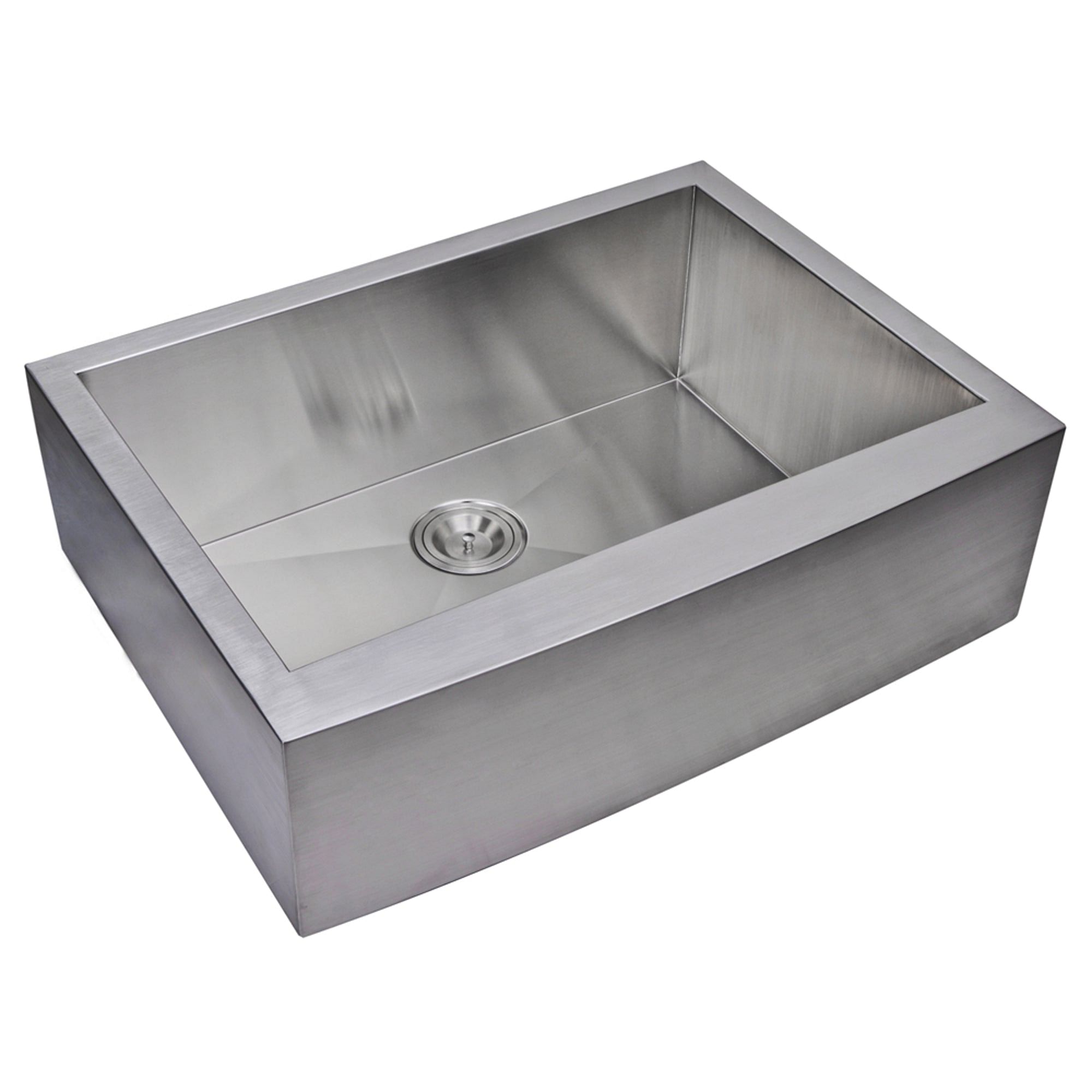 30 Inch X 22 Inch Zero Radius Single Bowl Stainless Steel Hand Made Apron Front Kitchen Sink With Drain and Strainer