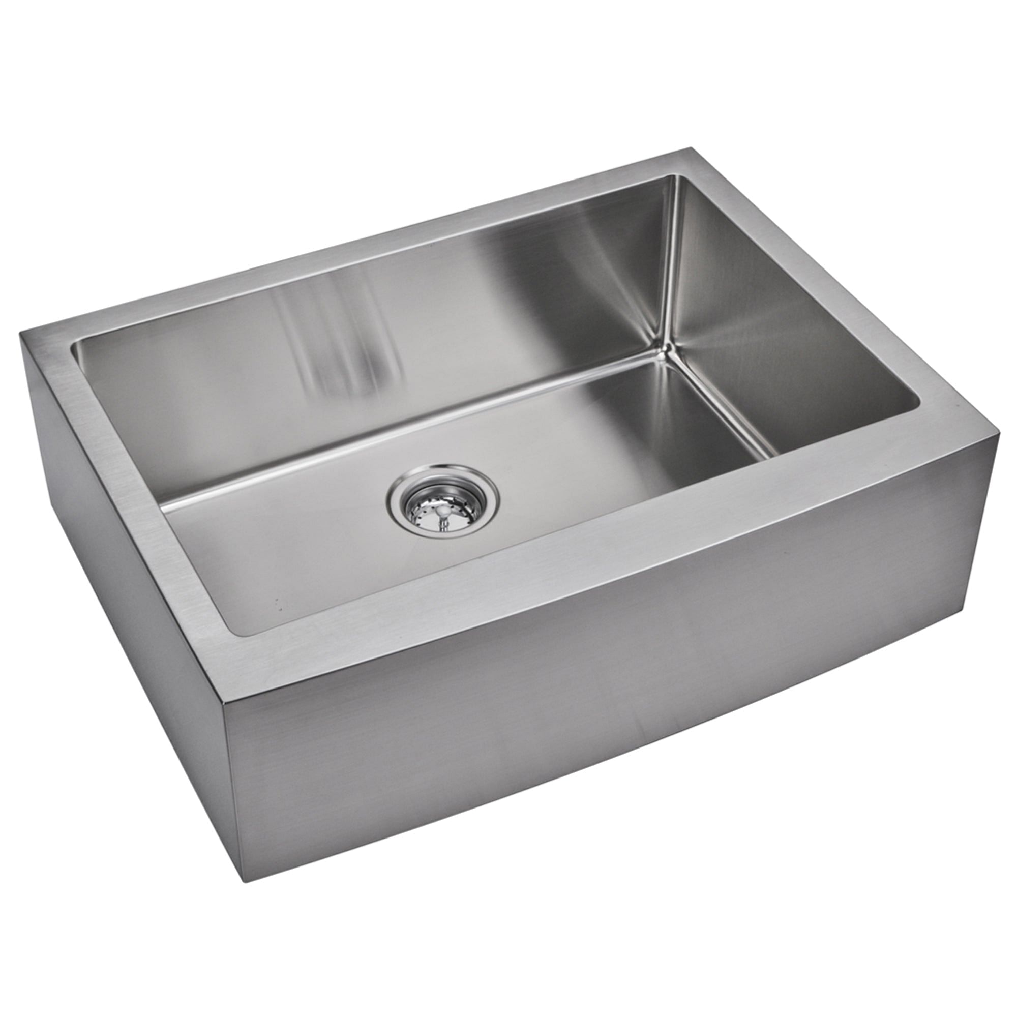 30 Inch X 22 Inch 15mm Corner Radius Single Bowl Stainless Steel Hand Made Apron Front Kitchen Sink With Drain and Strainer