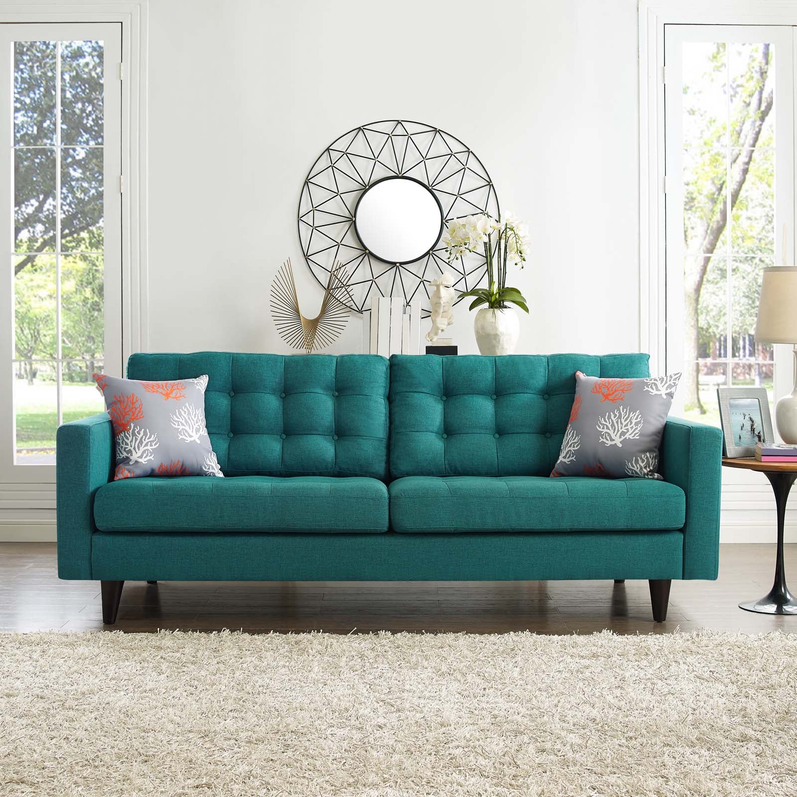 Empress Upholstered Fabric Sofa