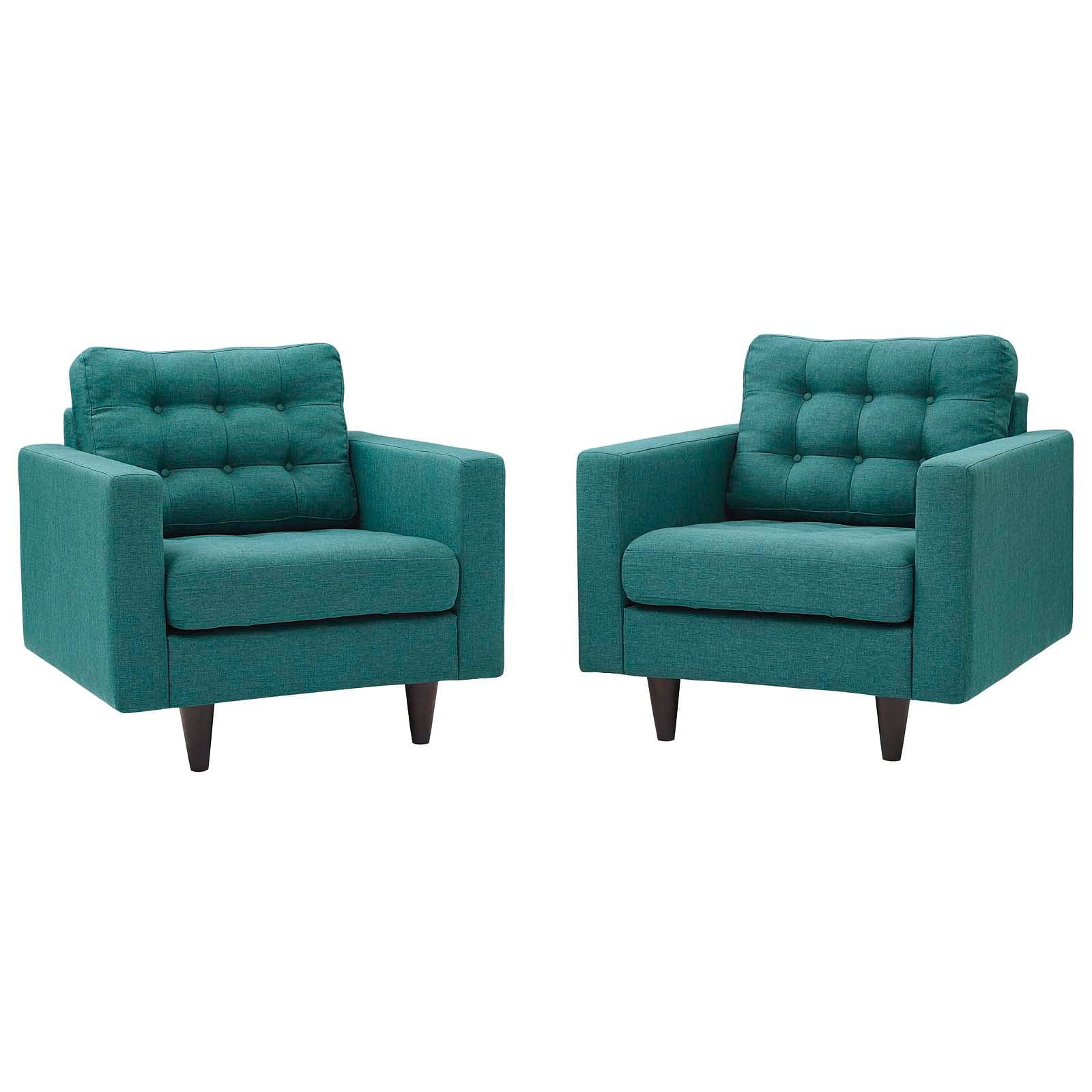 Empress Armchair Upholstered Fabric Set of 2