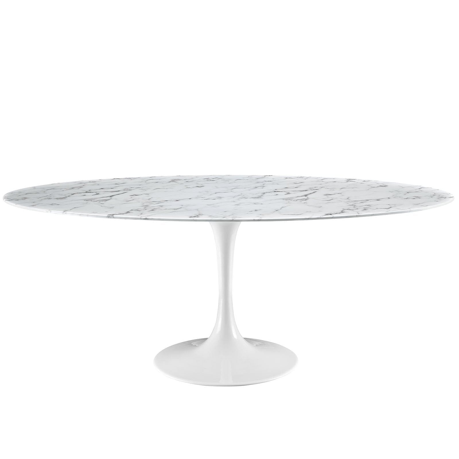 Lippa 78" Oval Artificial Marble Dining Table