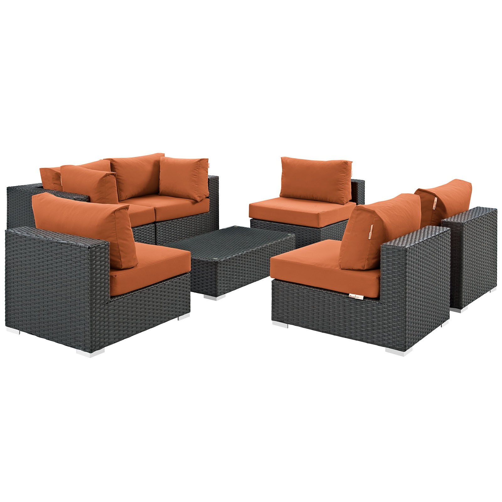 Sojourn 7 Piece Outdoor Patio Sunbrella® Sectional Set