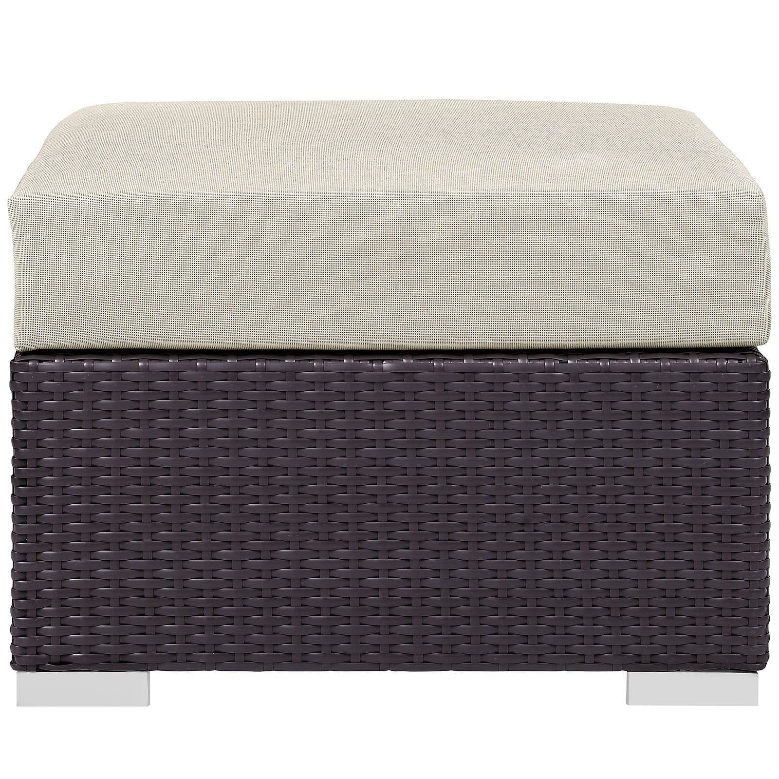 Convene Outdoor Patio Fabric Square Ottoman