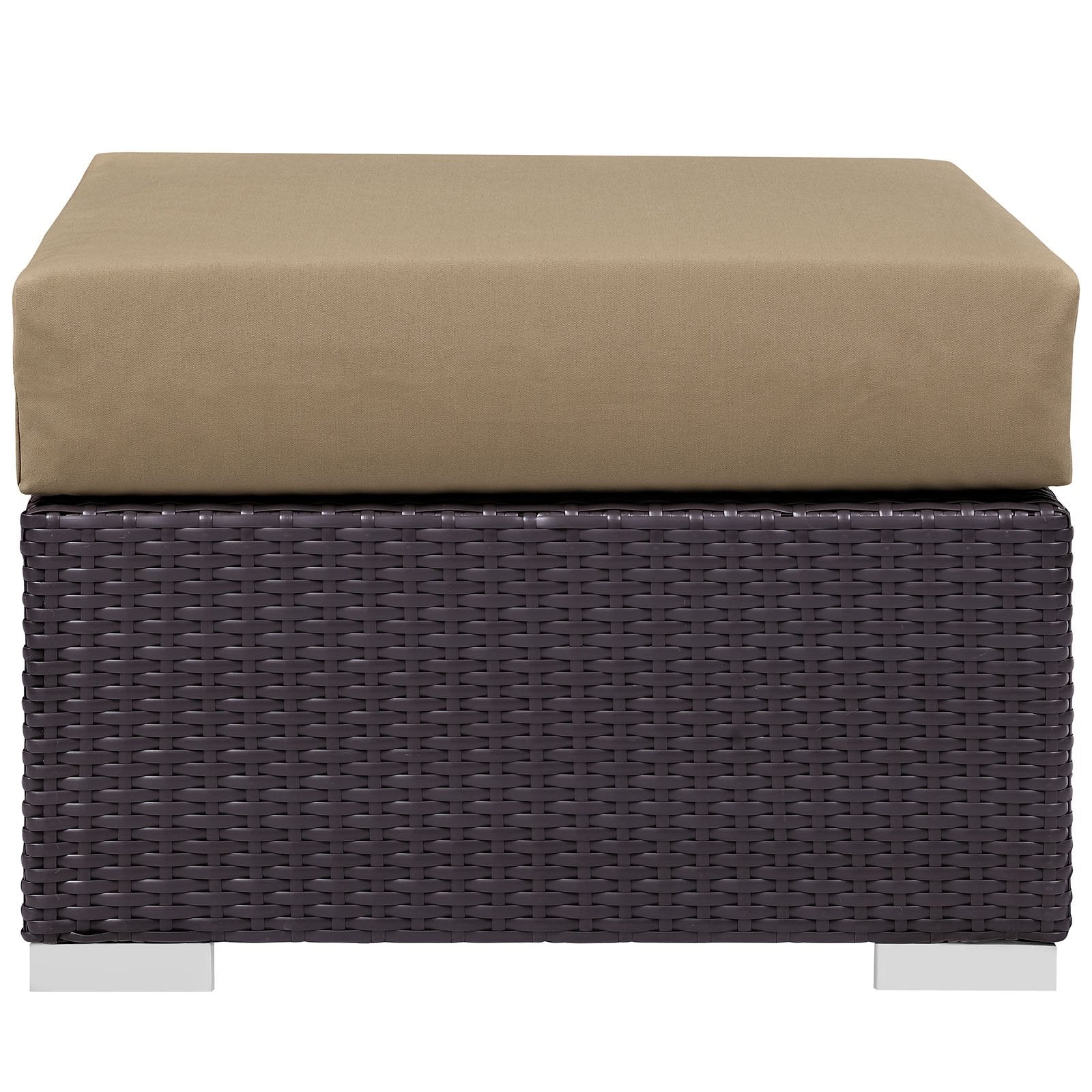 Convene Outdoor Patio Fabric Square Ottoman