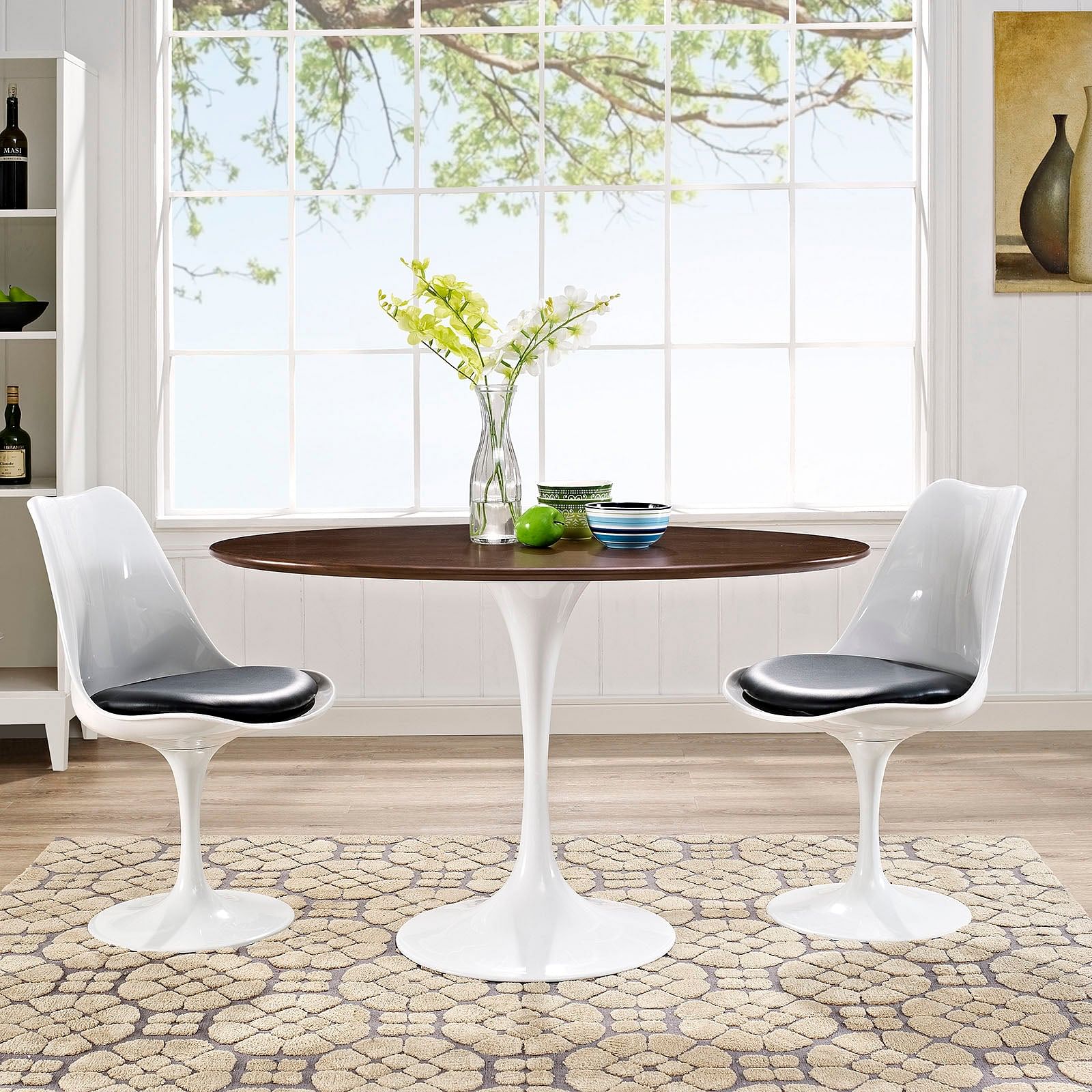 Lippa 48" Oval Walnut Dining Table