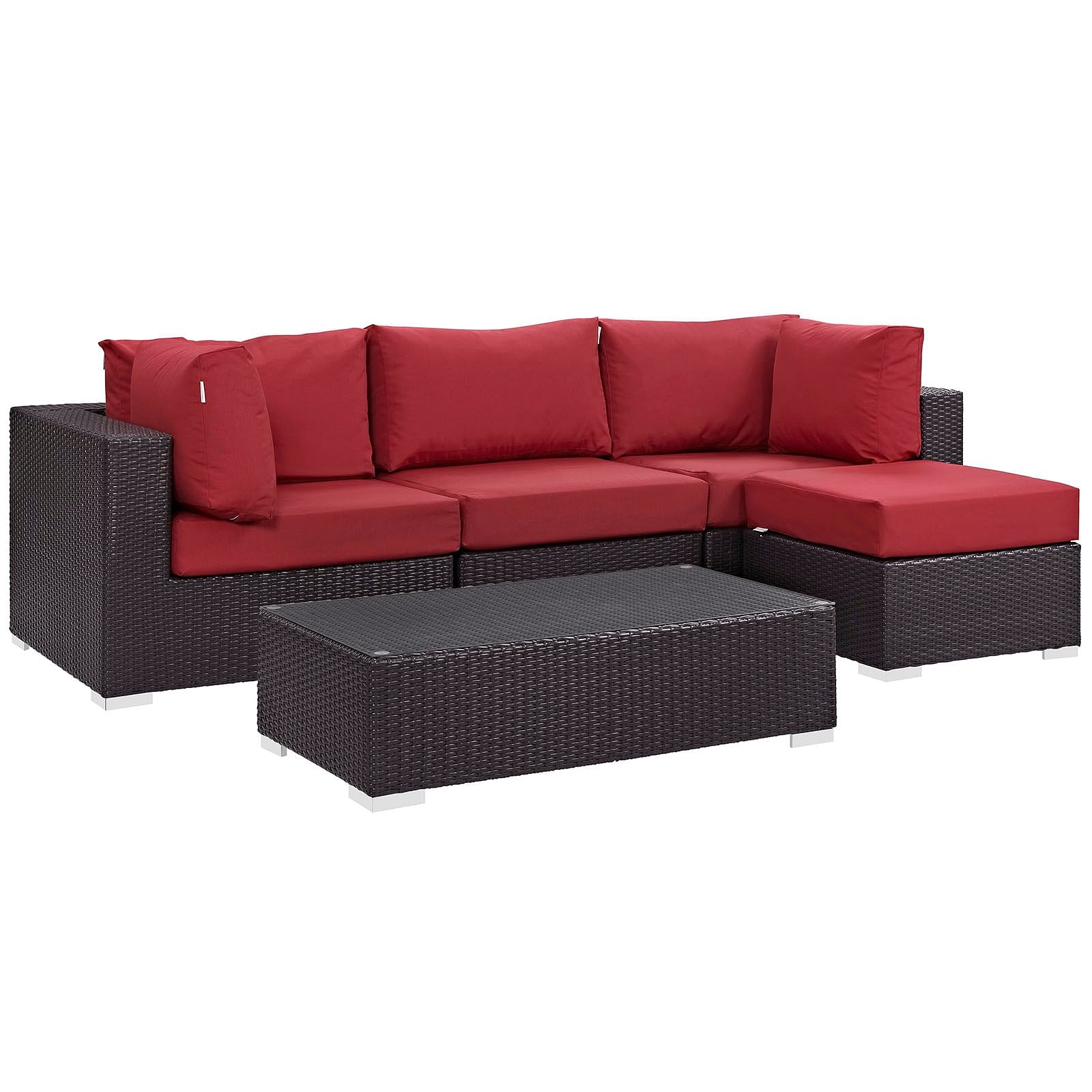 Convene 5 Piece Outdoor Patio Sectional Set