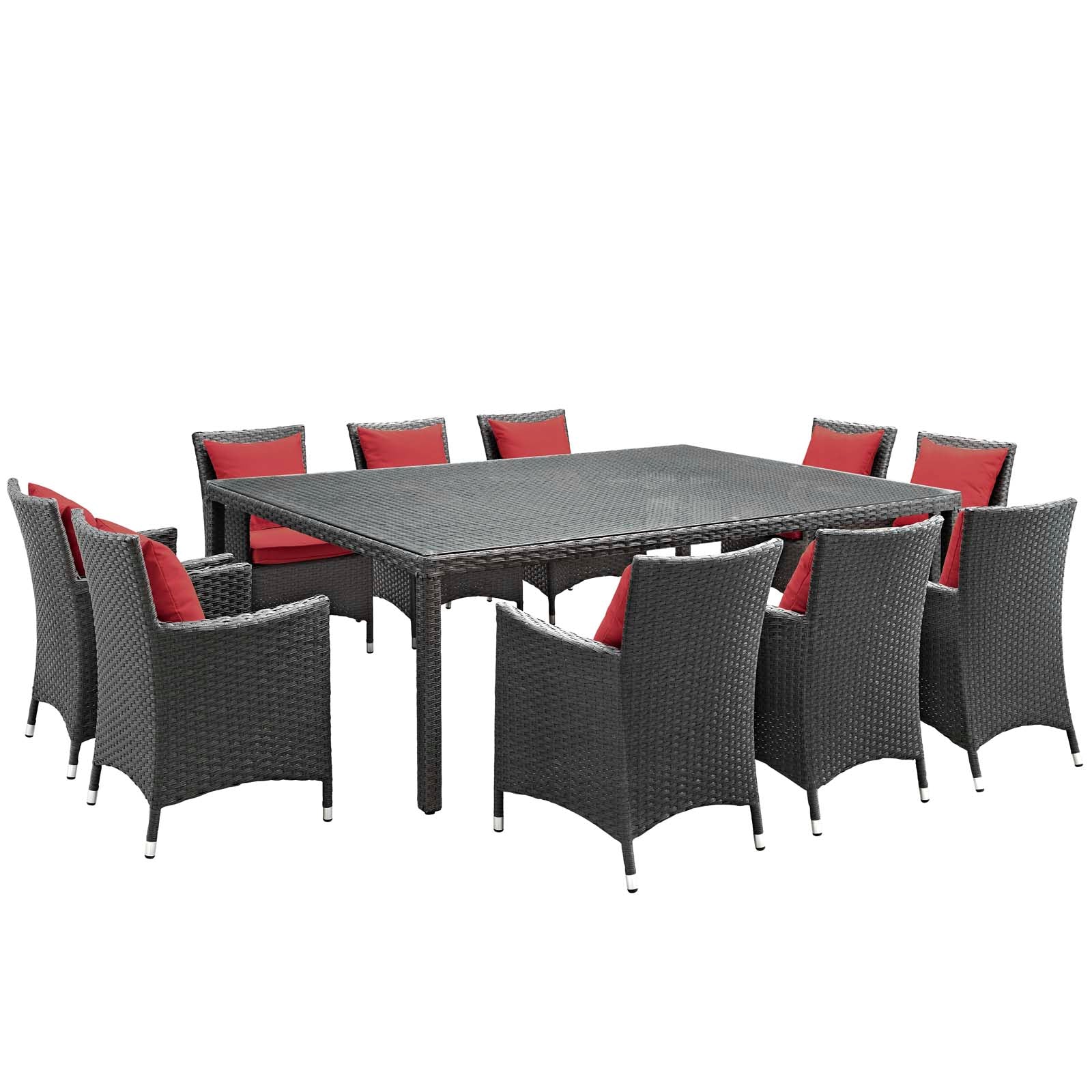 Sojourn 11 Piece Outdoor Patio Sunbrella® Dining Set