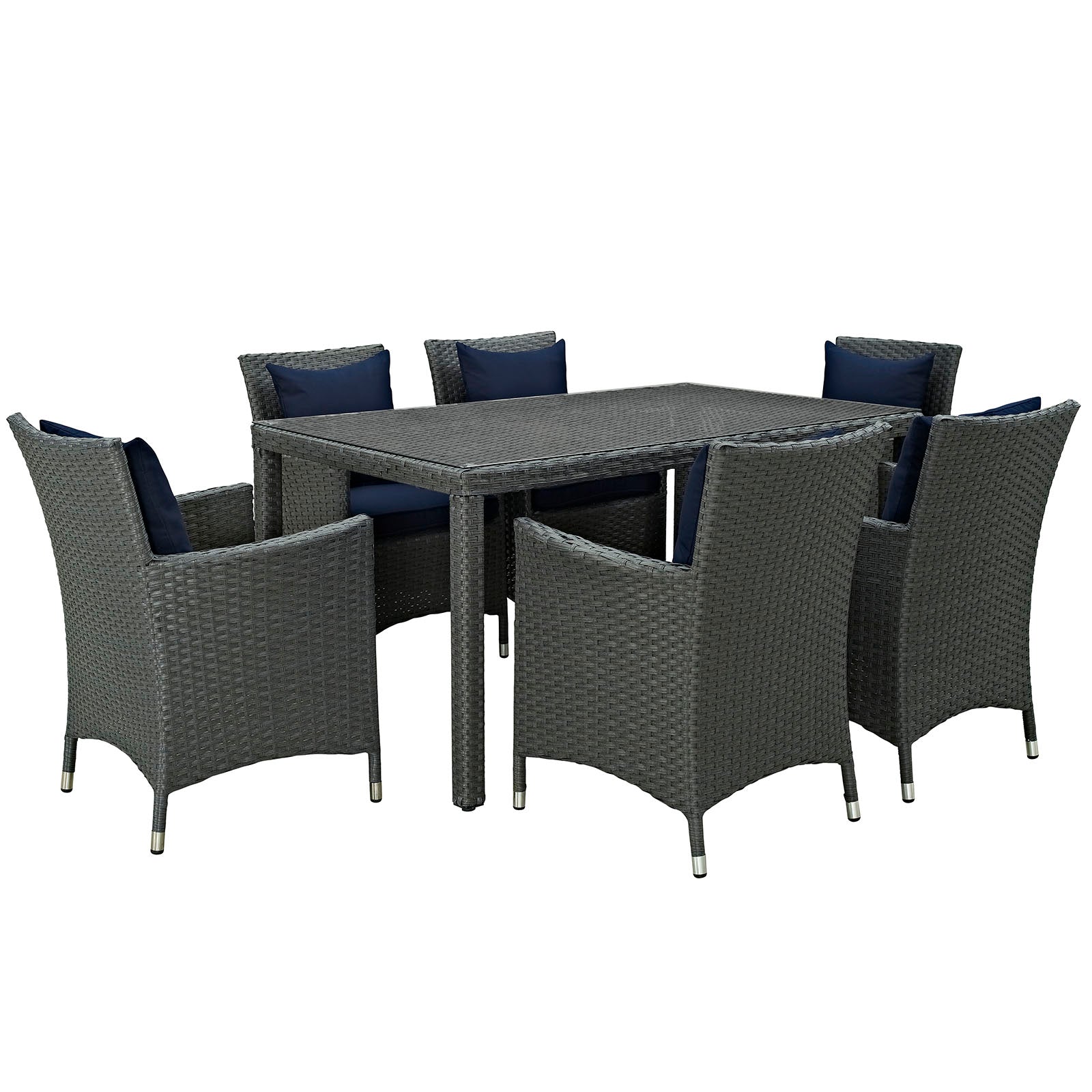 Sojourn 7 Piece Outdoor Patio Sunbrella® Dining Set