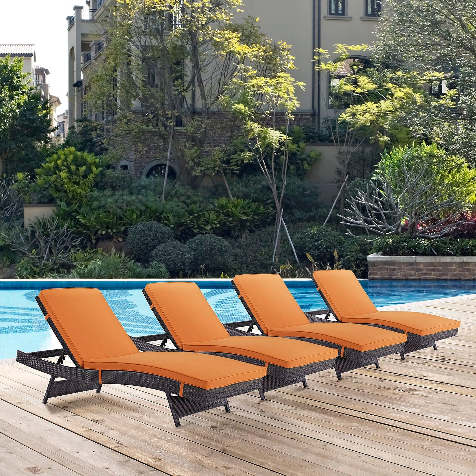 Convene Chaise Outdoor Patio Set of 4