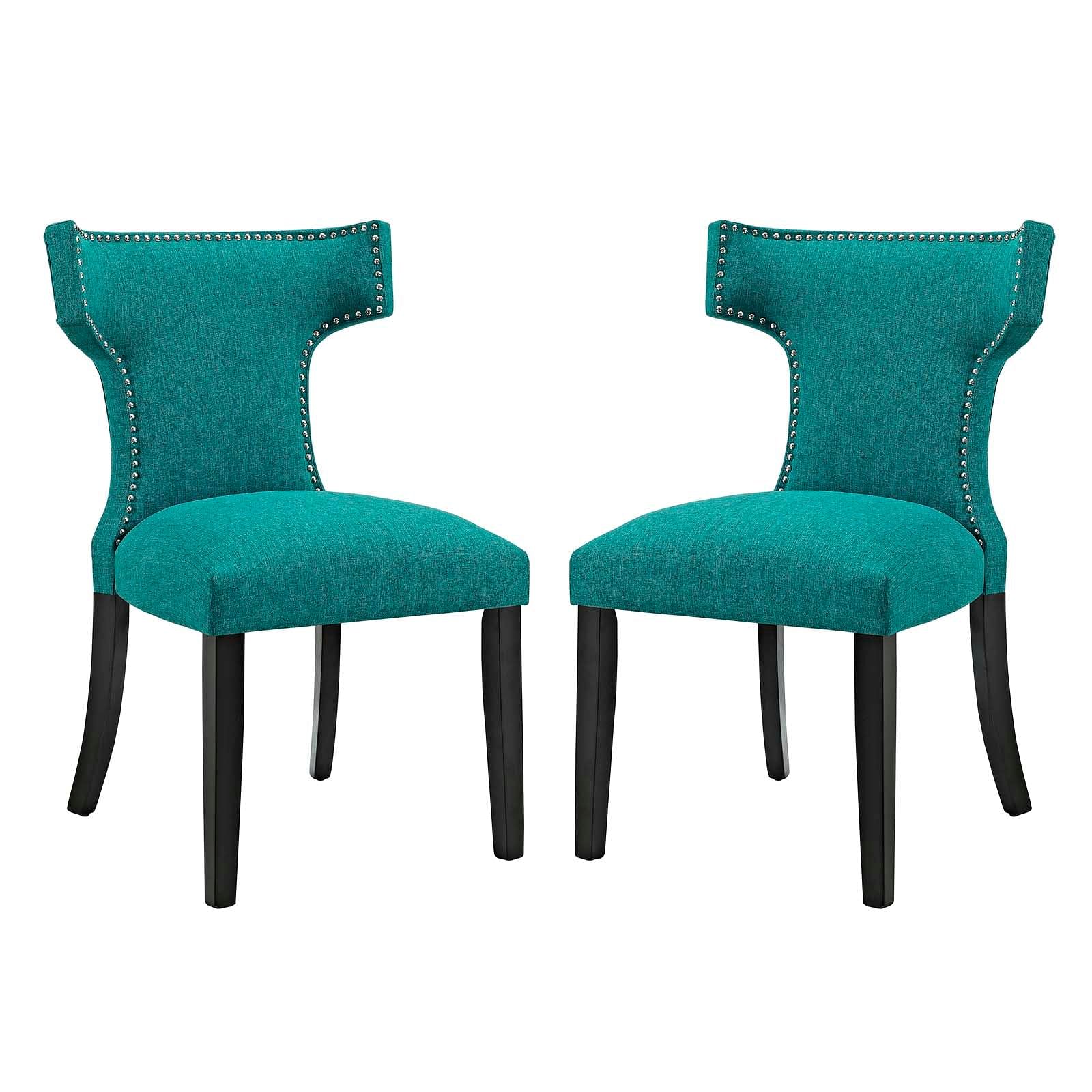 Curve Dining Side Chair Fabric Set of 2