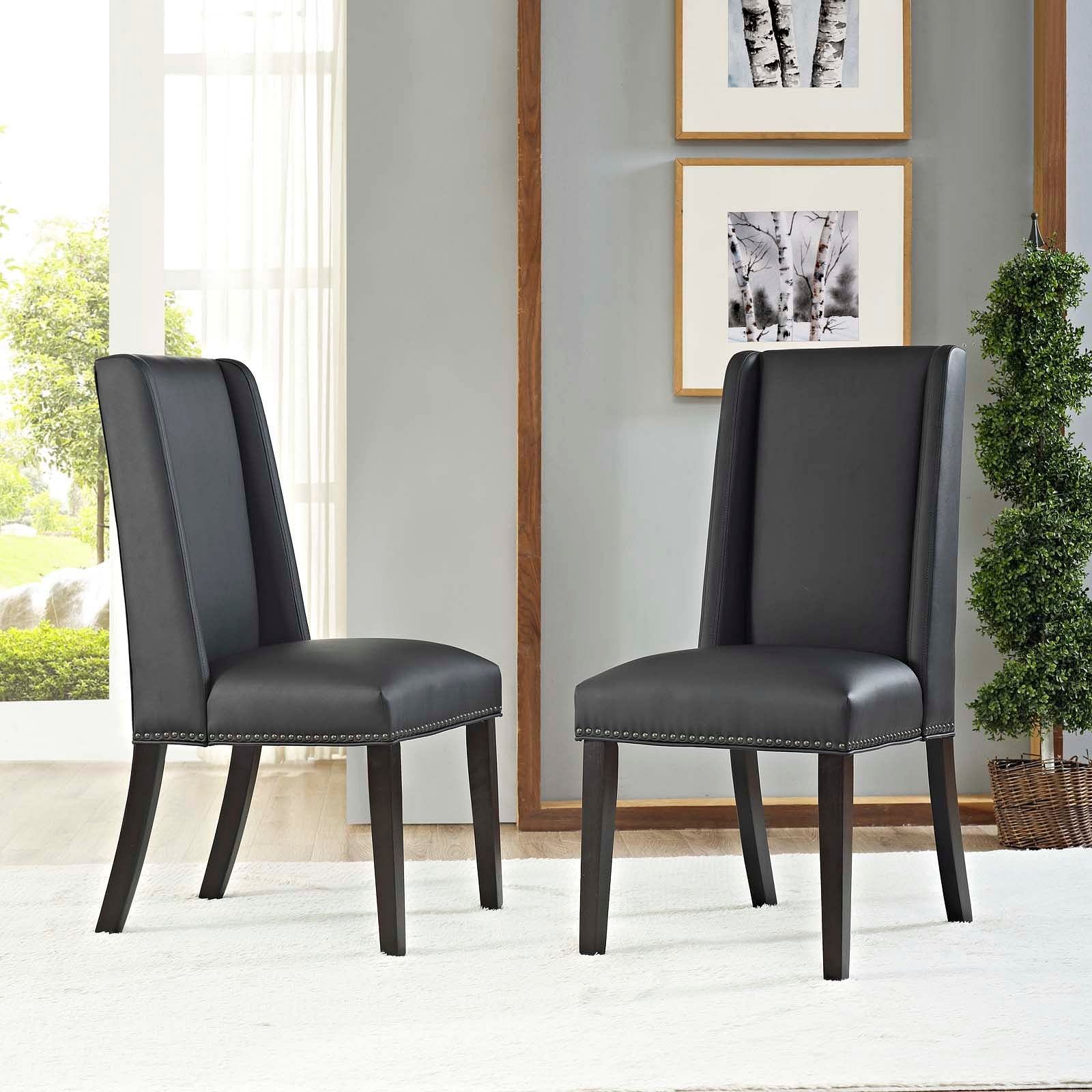 Baron Dining Chair Vinyl Set of 2