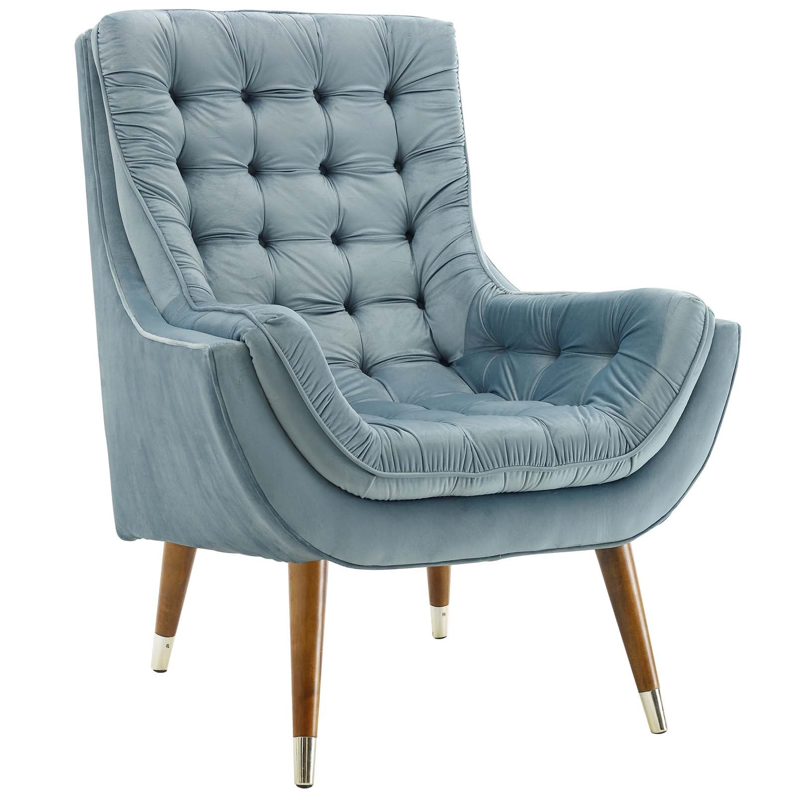 Suggest Button Tufted Performance Velvet Lounge Chair