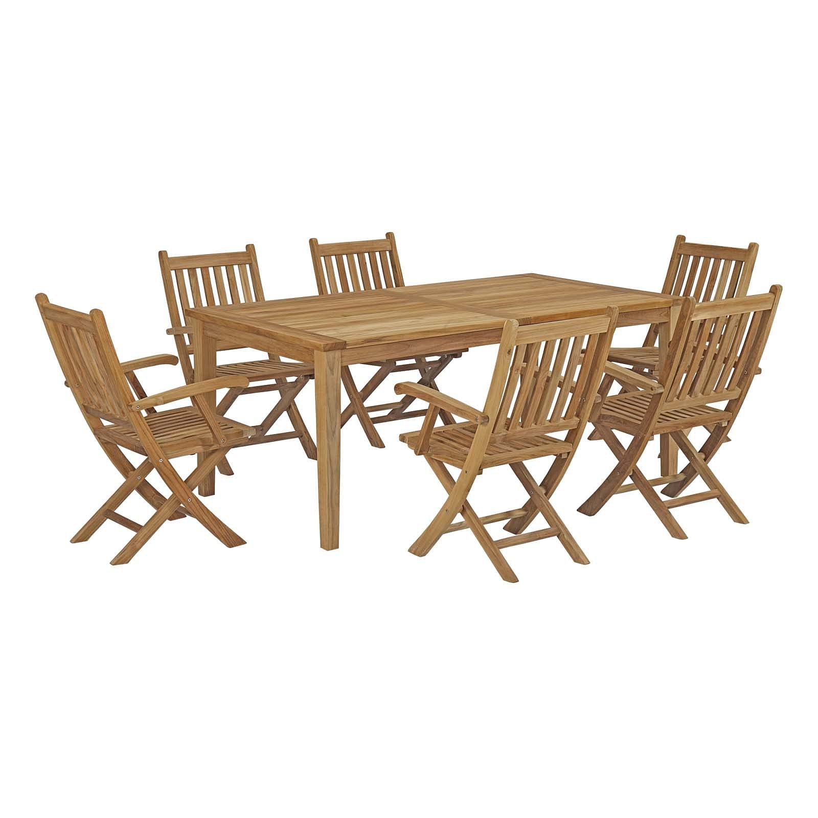 Marina 7 Piece Outdoor Patio Teak Dining Set