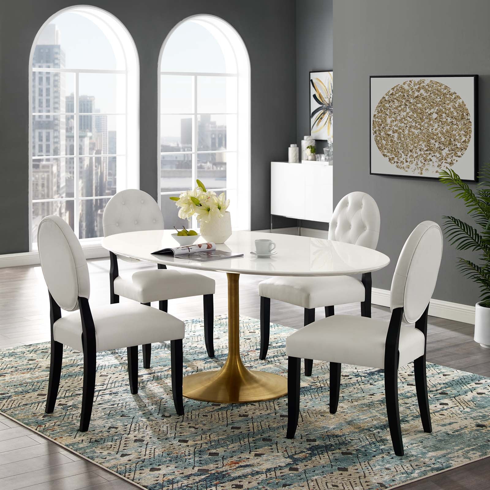 Lippa 78" Oval Wood Dining Table