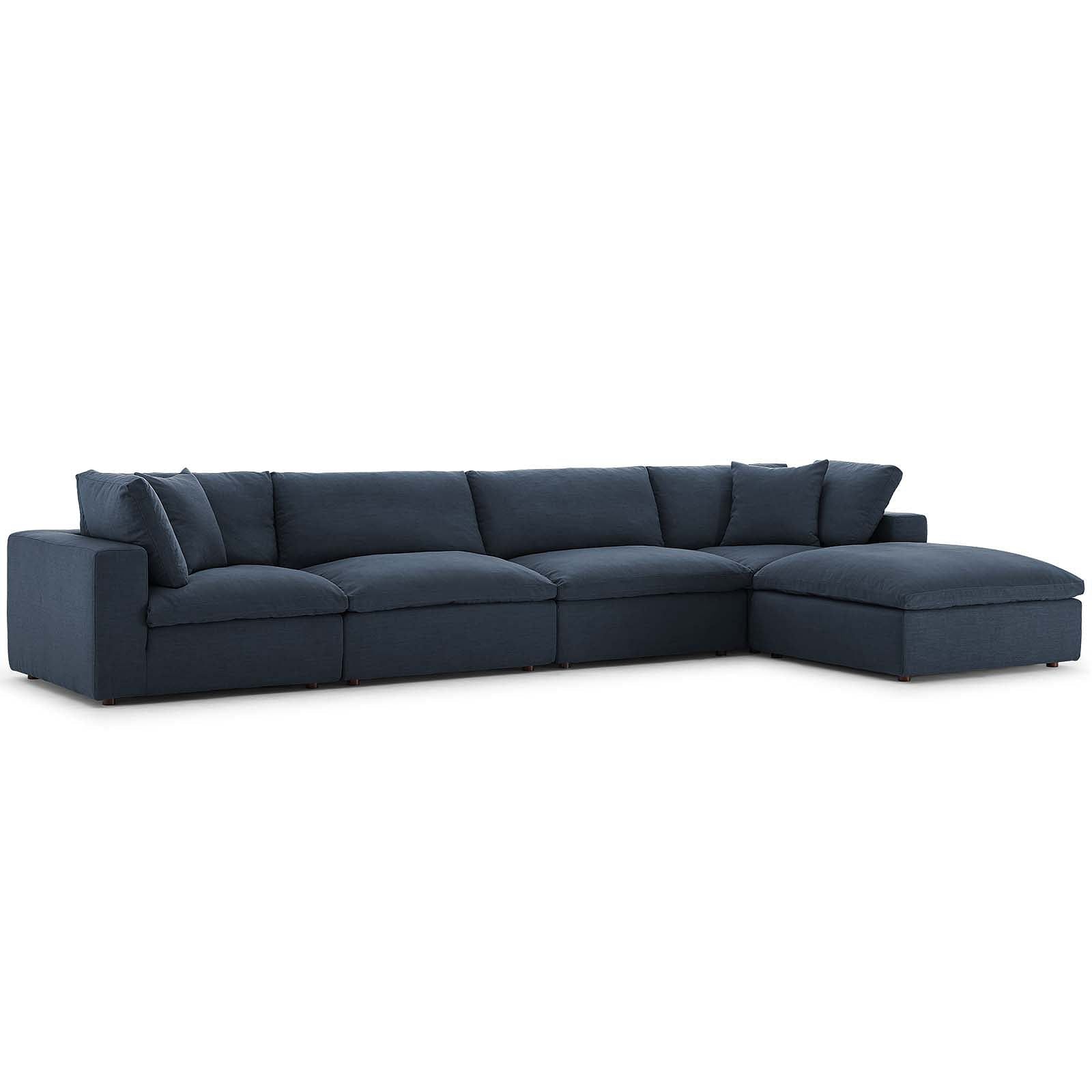 Commix Down Filled Overstuffed 5 Piece Sectional Sofa Set