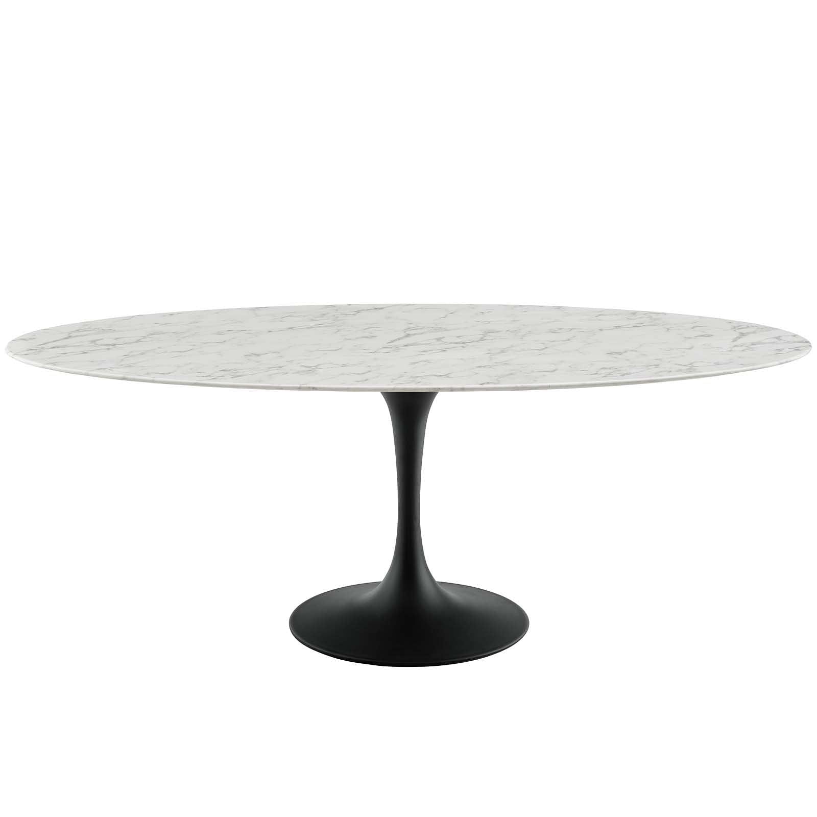 Lippa 78" Oval Artificial Marble Dining Table