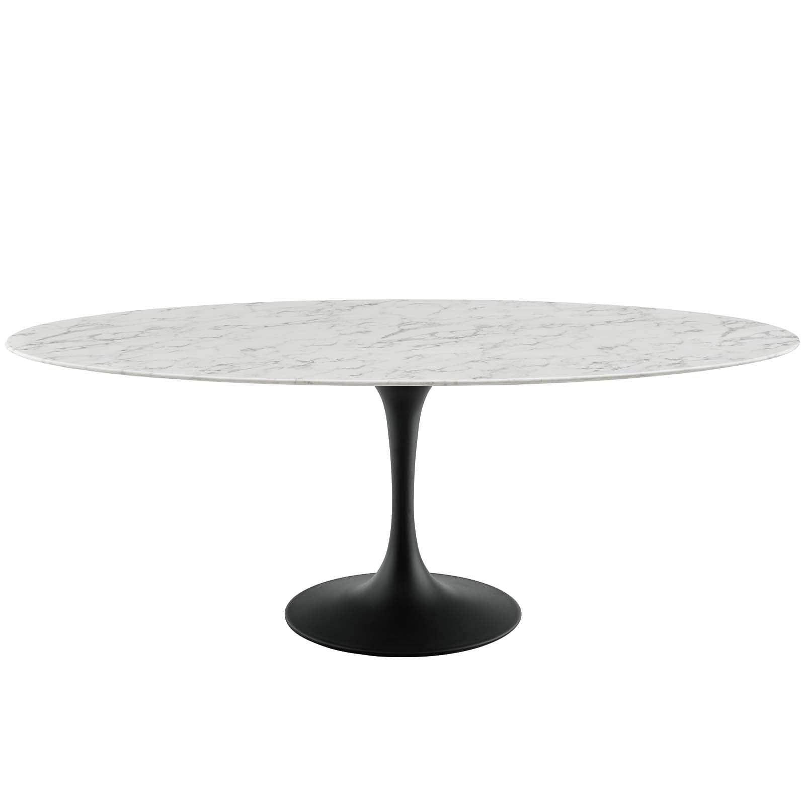 Lippa 78" Oval Artificial Marble Dining Table