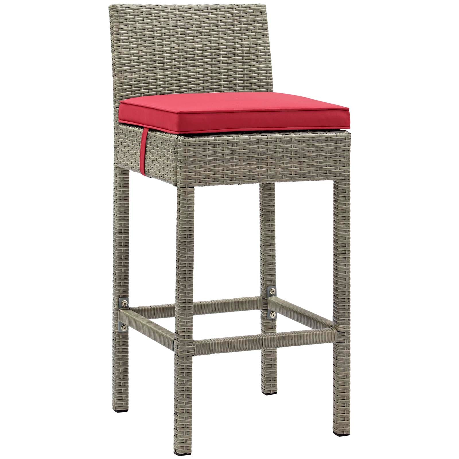 Conduit Bar Stool Outdoor Patio Wicker Rattan Set of 2