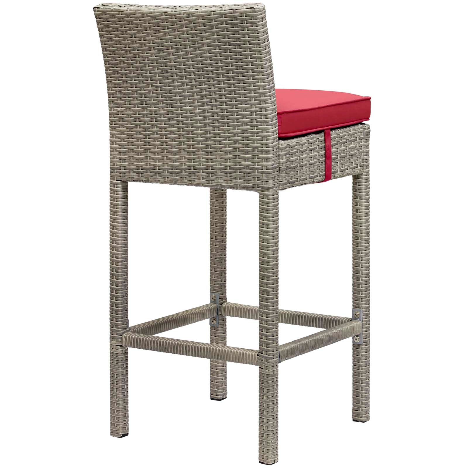 Conduit Bar Stool Outdoor Patio Wicker Rattan Set of 2