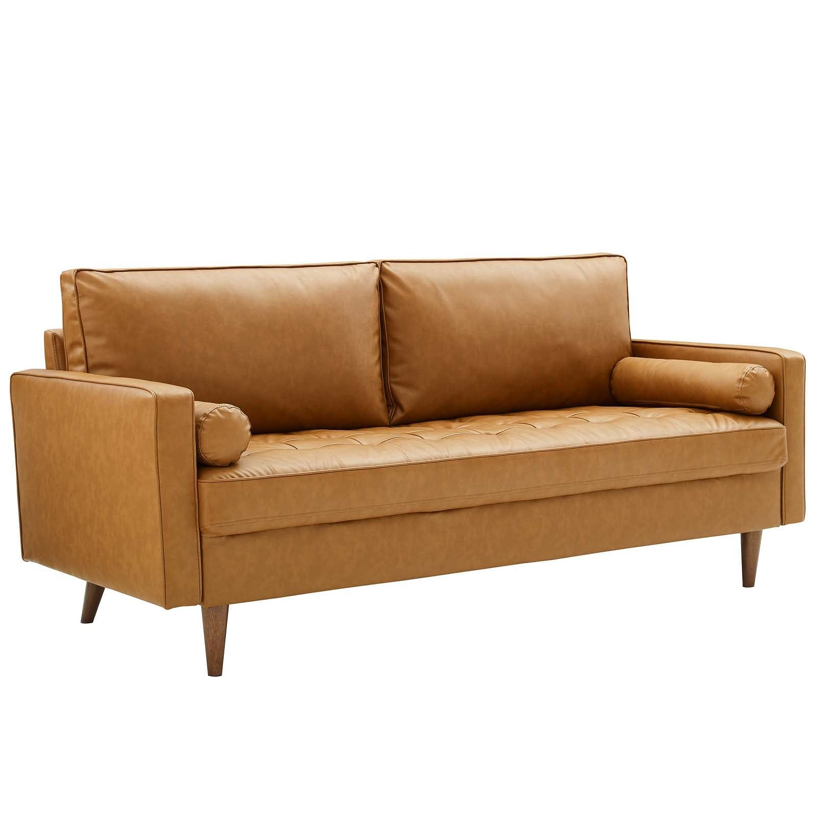 Valour Upholstered Faux Leather Sofa