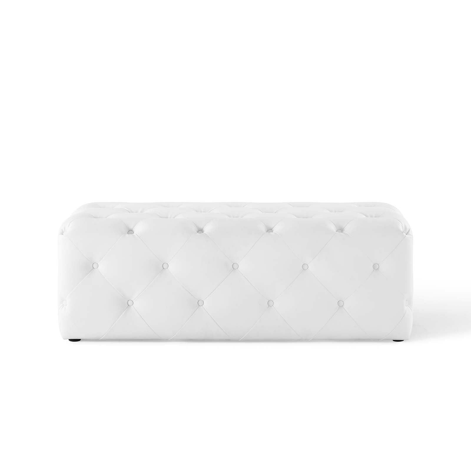 Amour 48" Tufted Button Entryway Faux Leather Bench