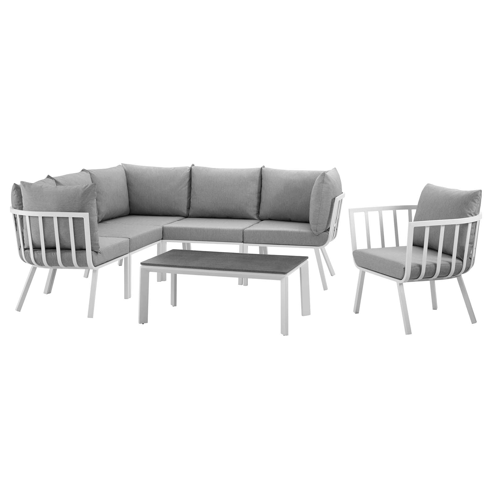 Riverside 7 Piece Outdoor Patio Aluminum Set