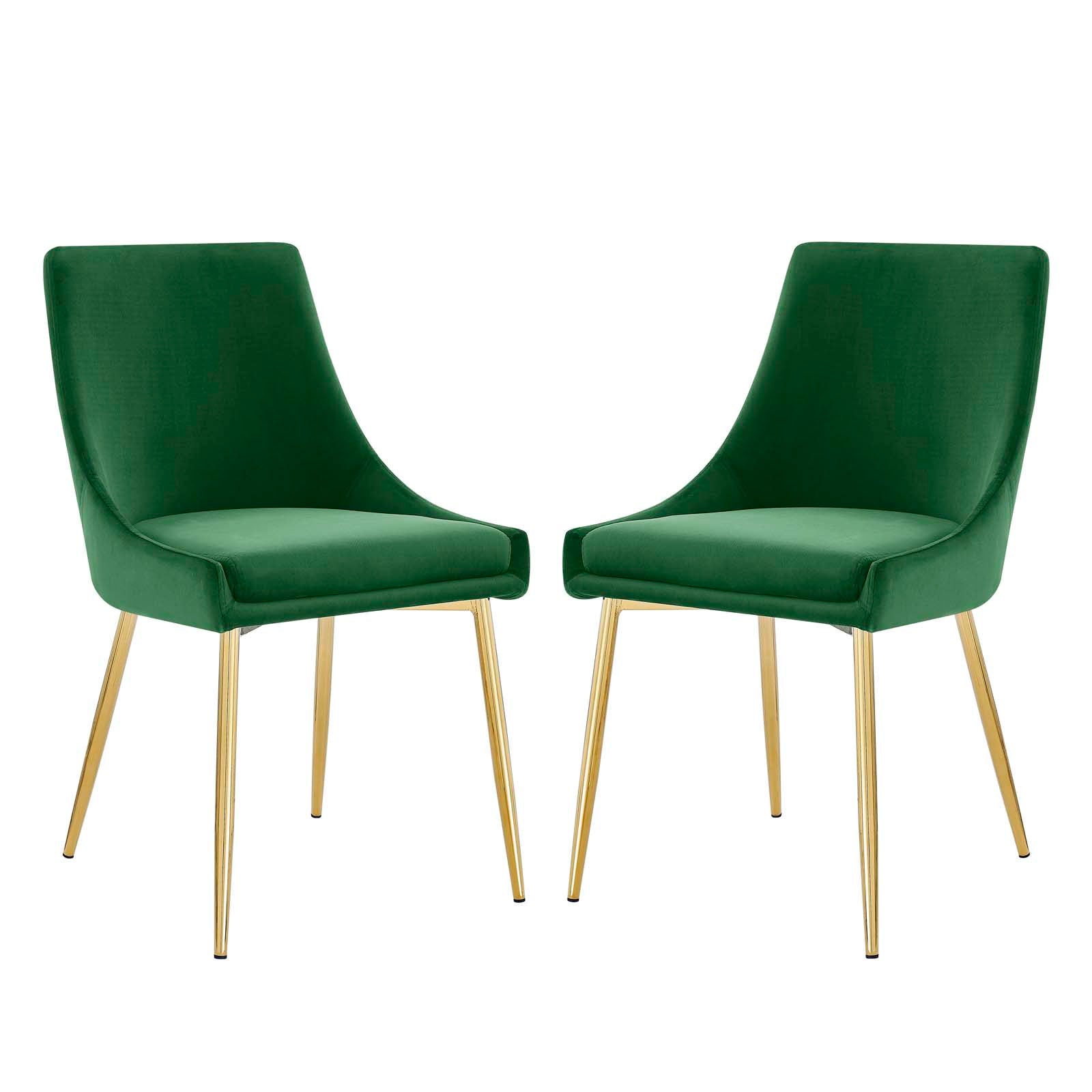 Viscount Performance Velvet Dining Chairs - Set of 2