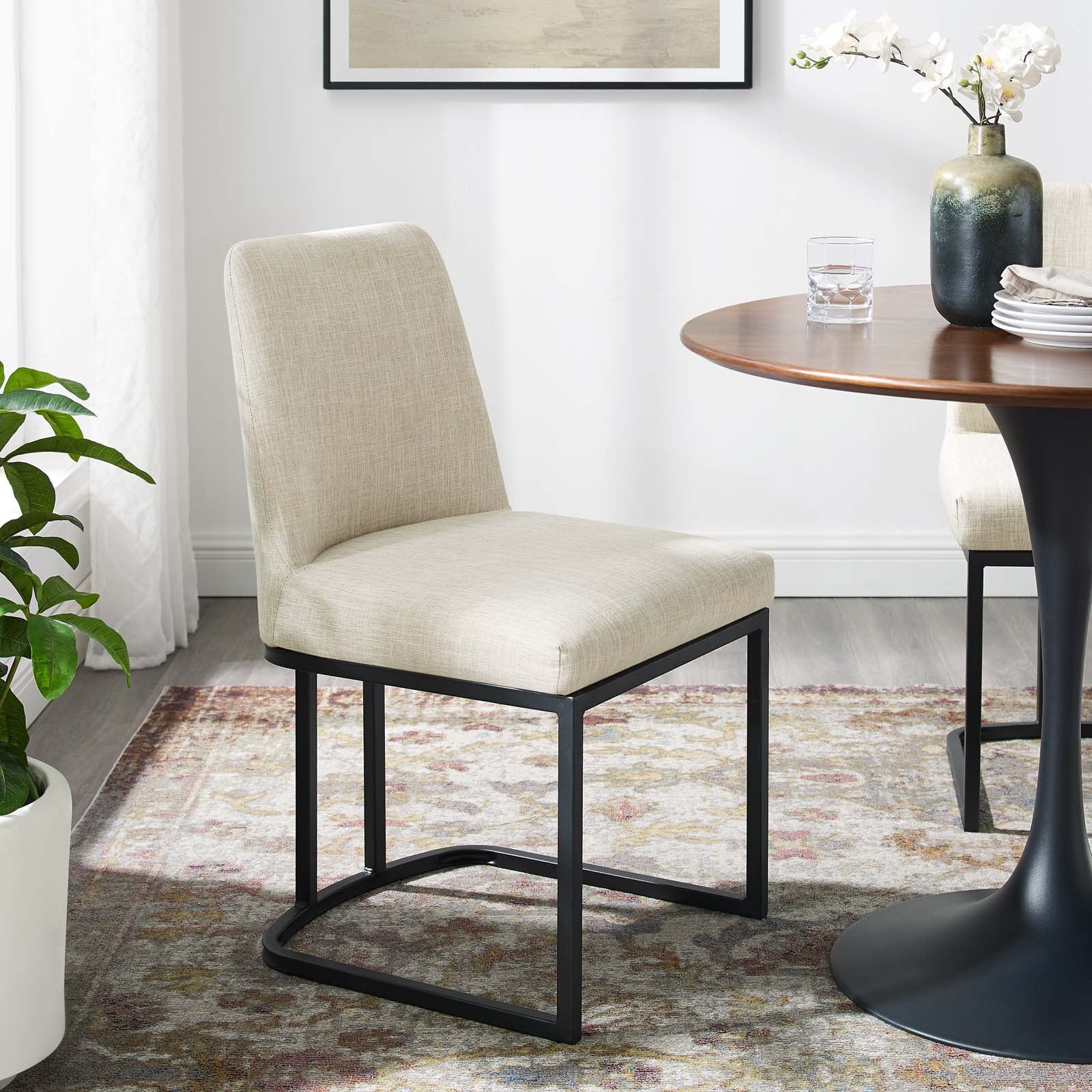 Amplify Sled Base Upholstered Fabric Dining Side Chair