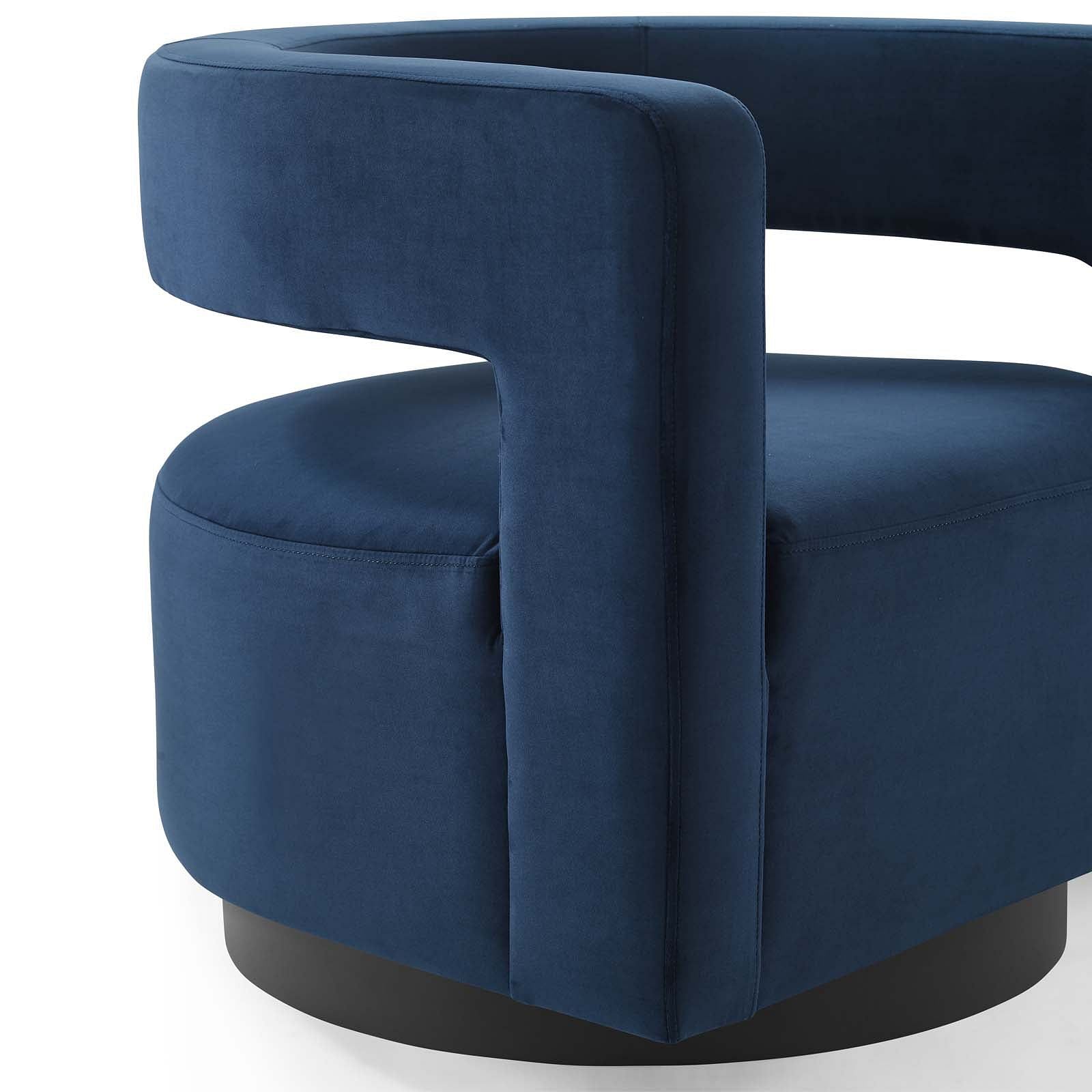 Spin Cutaway Performance Velvet Swivel Armchair