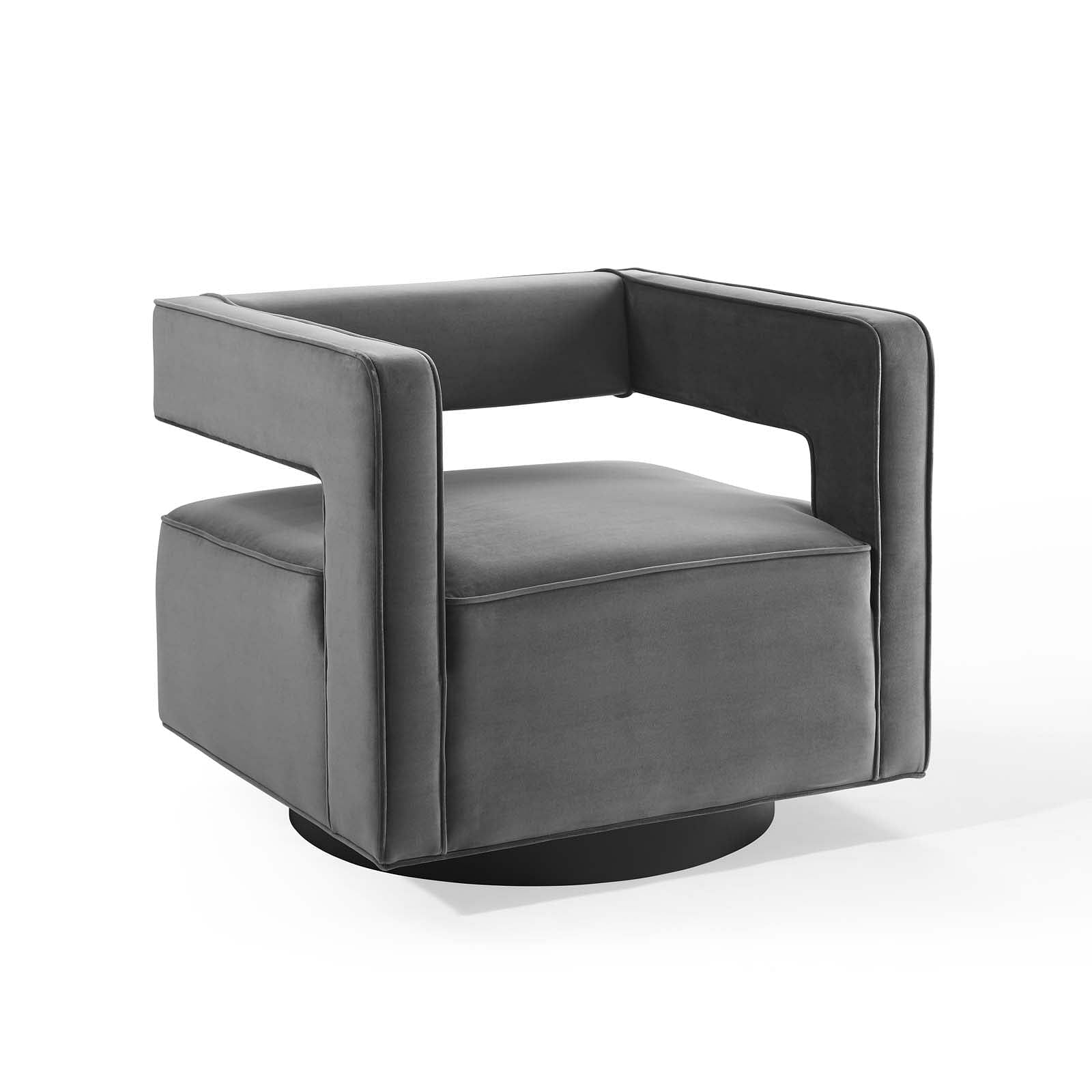 Booth Performance Velvet Swivel Armchair