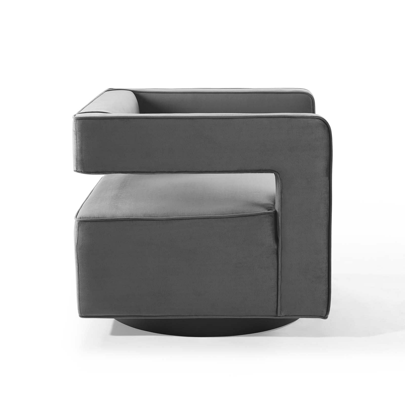 Booth Performance Velvet Swivel Armchair