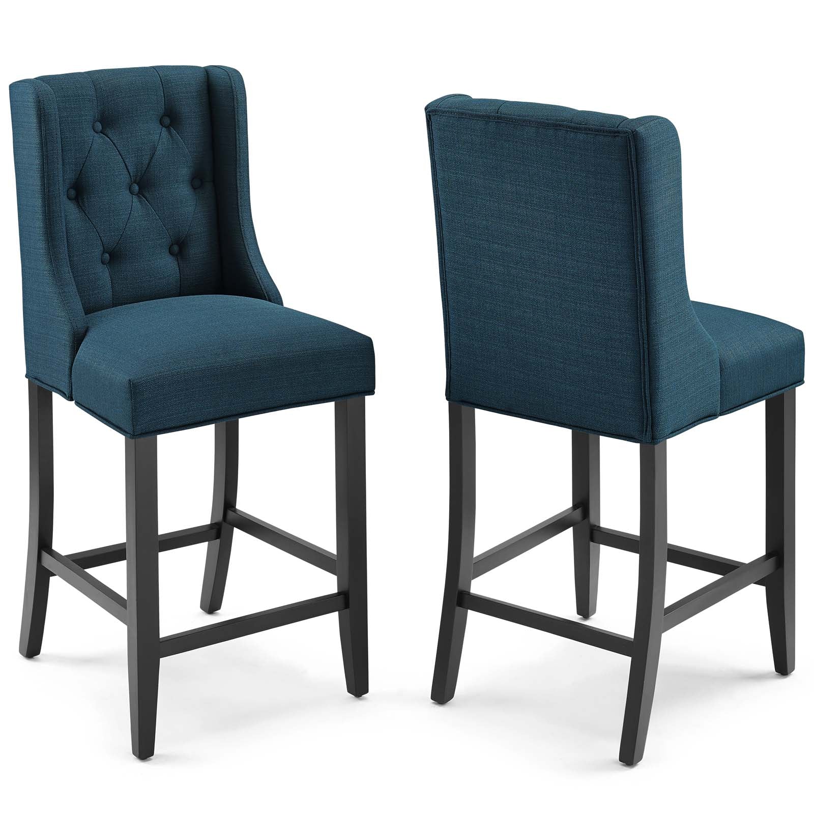 Baronet Counter Bar Stool Upholstered Fabric Set of 2