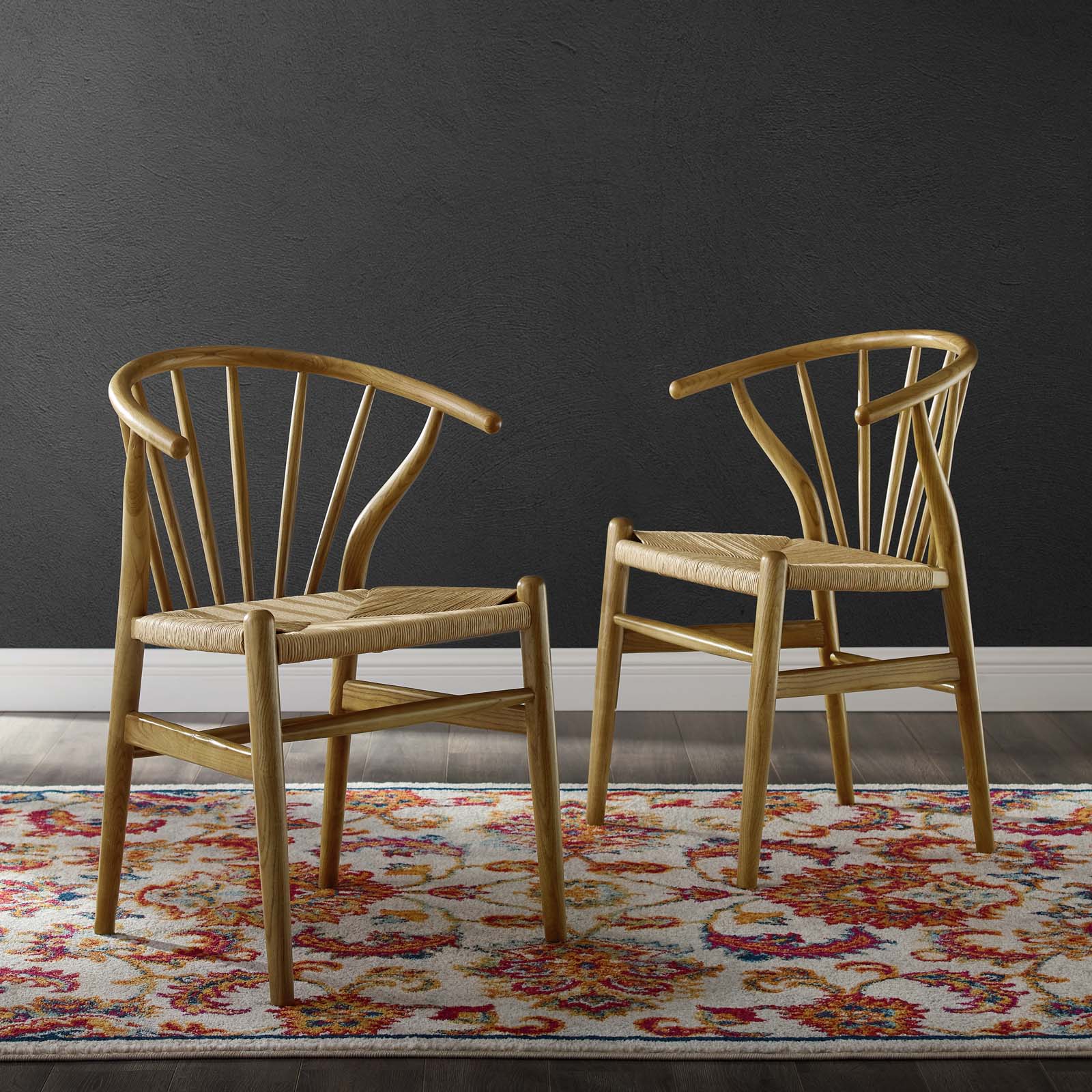 Flourish Spindle Wood Dining Side Chair Set of 2